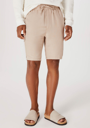 Bermuda Cargo Masculina Em Linho Hering