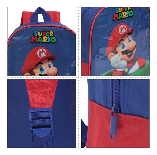 Mochila Escolar Pliki Cor Azul Design Geométrico