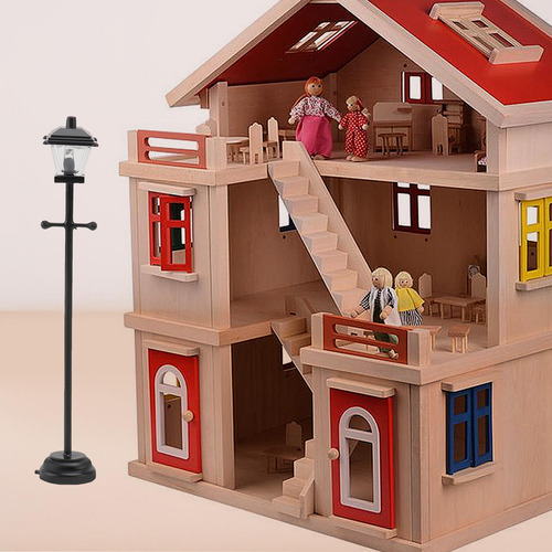 Modelo De Farola Led De Metal En Miniatura 1:12 Mini House