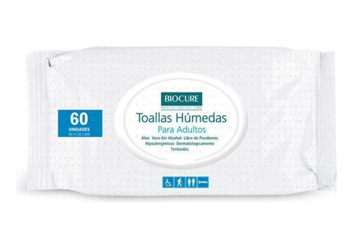  Biocure Toallas Humedas Cuidado Personal Para Adulto 60ud