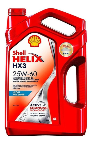 Imagen 1 de 4 de Aceite Shell 25w60 4l Nafta / Diésel Motor Alto Kilometraje