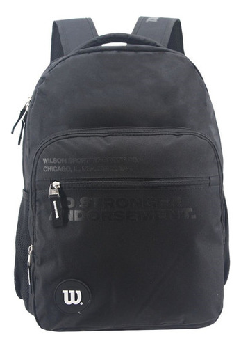 Mochila 17 Espalda Big Urban Negra Wilson - 65.11050bl Diseño De La Tela Lisa