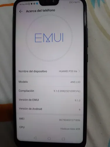 Celular Huawei P20 Lite 32 Gb Doble Sim Ane-lx3 S (Usado)