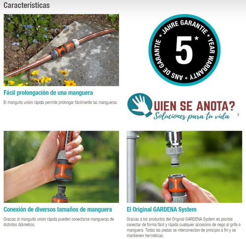 Imagen 2 de 7 de Conector Para Distintos Diametros Manguera Acople Gardena
