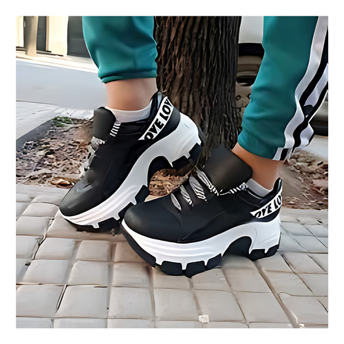 Zapatilla Mujer Plataforma Sneakers Love Urbana Liviana