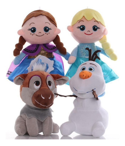 4pcs/set Frozen Elsa Anna Olaf Sven Boneca Pelúcia Brinquedo