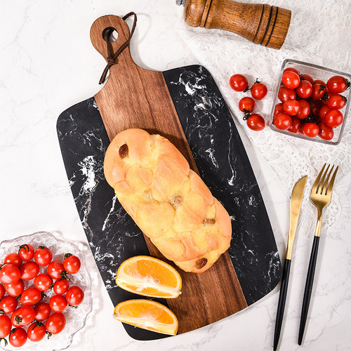 Tabla De Cortar Bistec Con Queso De Acacia Y Mármol Irregula