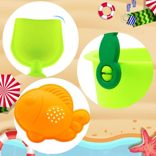 Set Juguetes De Playa For Niños 6 Accesorios Cubeta