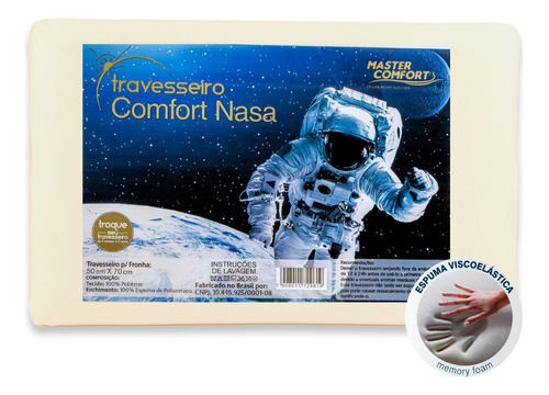 Travesseiro Nasa Original Visco Antialérgico Astronauta