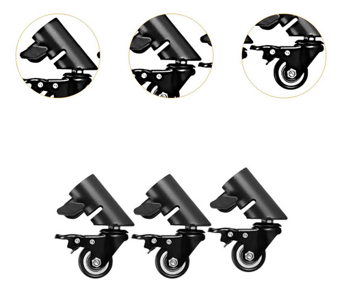 // 3 Piezas Ruedas Giratorias De Ruedas De Altavoces Kit Kit