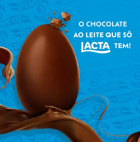 Ovo De Páscoa Lacta Hotwheels Chocolate Ao Leite 166g