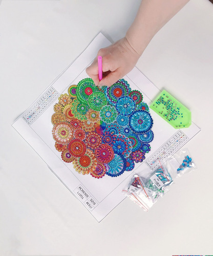 Kits De Arte De Pintura De Diamante Mandala 5d Para Adultos Color 02 Color Del Armazón 02