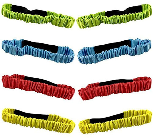 8pcs 3legged Race Bands Elastic Tie Rope Con 4 Colores Surti