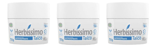 Desodorante Creme Herbissimo 55 G Talco - Kit C/3un