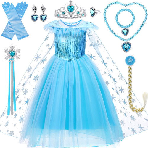 Disfraz De Princesa De Las Nieves, Conjunto Completo De Acce