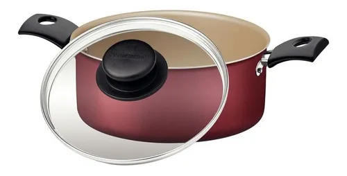 Cazuela roja de 22 cm y 3,7 litros con tapa 20261722 Tramontina