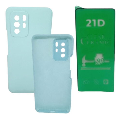 Silicone Case Para Xiaomi Poco X3 Gt Y Vidrio Ceramico