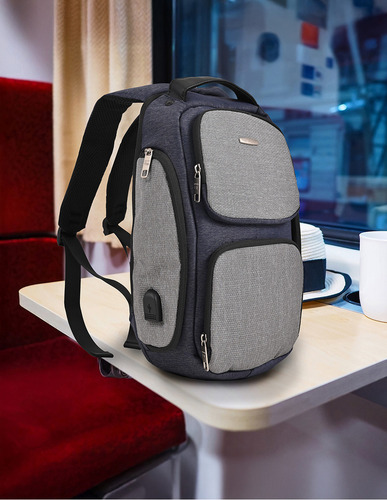 Mochila Para iPad Tablet Elegante Bonita Calidad Us Urban Color Gris Diseño de la tela Liso