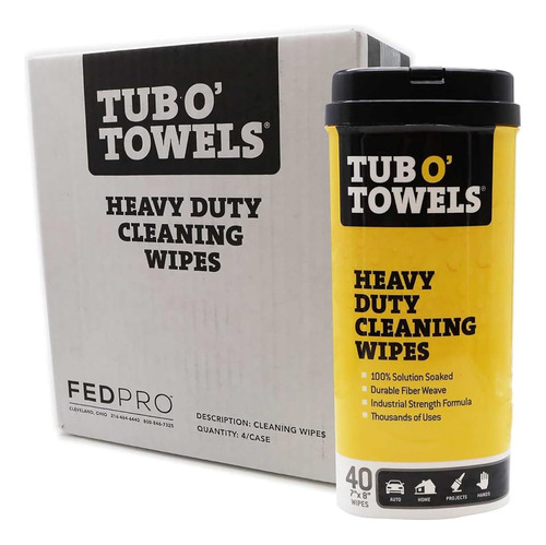 Toallitas Limpiadoras Tub O' Towels Heavy Duty, 7  X 8 , Toa