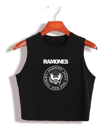 Regata Cropped Ramones Bando Musica Americana Algodão