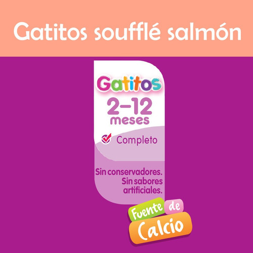 Imagen 4 de 5 de Whiskas, Alimento Gatitos Soufflé Salmon, 24ud 85g C/u