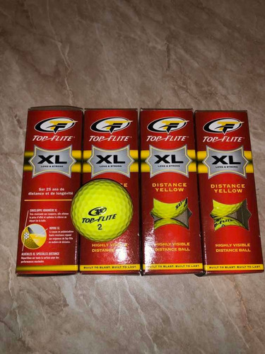 12 Pelotas De Golf Top Flite Amarilla Distance