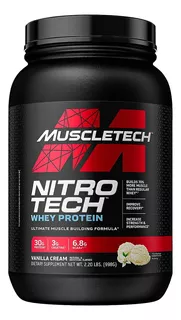 Proteína Aislada Muscletech Nitro Tech Whey Protein X 2.2 Lb Sabor Vanilla Cream