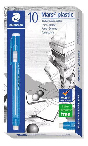 Portagoma Staedtler Mars Plastic Radett Lapiz Goma Caja X10