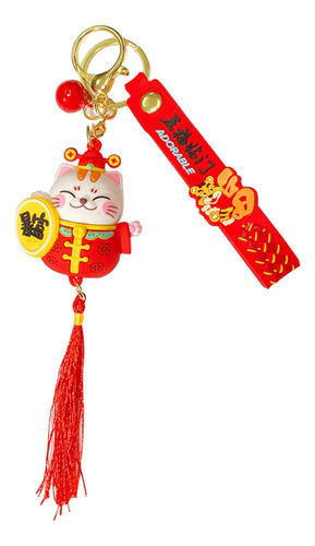 Llavero Lucky Cat Fengshui, Mochila Tradicional De Pvc [u]