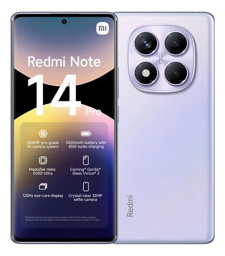 Xiaomi Redmi Note 14 Pro 4g Global 256gb 8gb Ram Sim 6.67 Cor Roxo