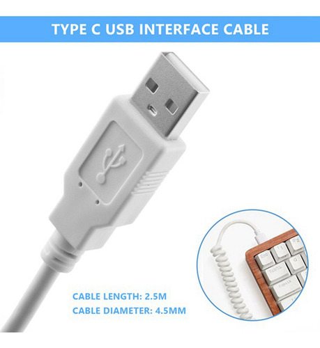 Wpd Cabo Enrolado Teclado Mecânico Com Fio C Gh60 Usb C
