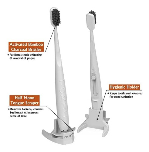 Cepillo De Dientes Tokii Con Cerdas Suaves De Carbón De Bamb