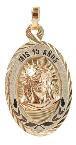 Medalla Divino Rostro Oro De 10kt Xv Años