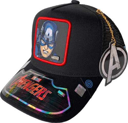 Gorra Capitan America Visera Curva Con Malla Marvel