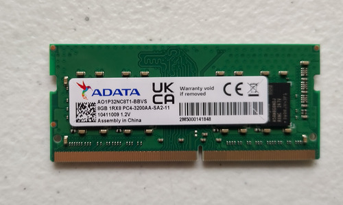 Memoria Adata Ao1p32nc8t1-bbvs 8gb Pc4-3200aa Laptop Hp 14-d (Usado)
