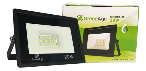 Refletor De Led Smd Holofote 20w Bivolt Luz Branco Quente Amarelo 3000-3500k Ip66 - Green Age