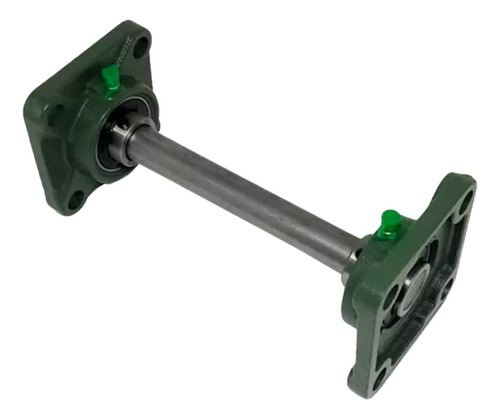 02 Mancal Quadrado Com Rolamento Ucf208 + Eixo 40mm X 450mm