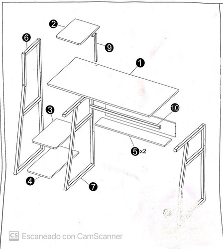 Imagen 2 de 2 de Escritorio Rack Oak Steel Wood