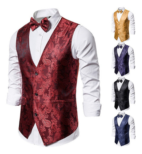 Chaleco Traje Formal Diseño Moderno De Jacquard Para Hombre