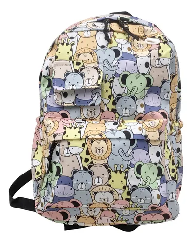 Mochila Escolar Infantil Con Bolsillos Frontales Y Laterales