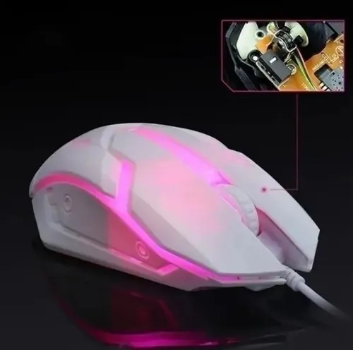 Teclado y mouse gamer blanco hotsell