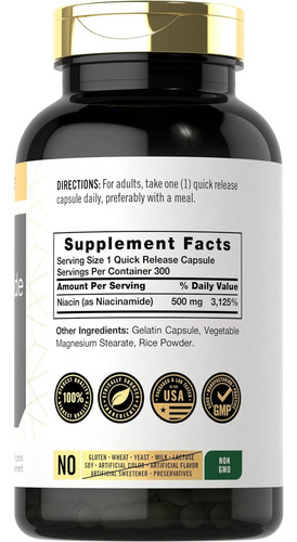 Niacinamida Vitamina B3 300 Unidades Eg N31 Sabor Sin Sabor