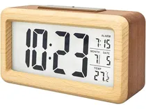 Comprar Reloj Despertador Digital De Madera Everwood, Batería, Mesa