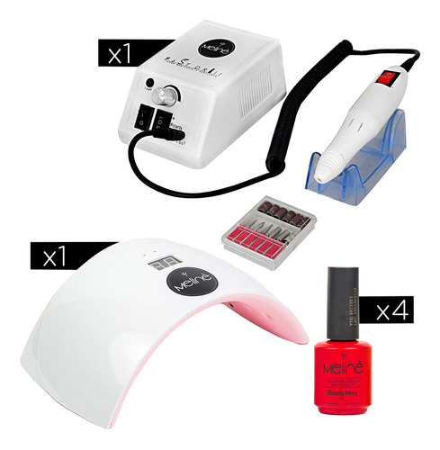 Kit 4x Esmaltes Semipermanentes + Cabina + Torno Meliné