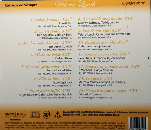 Valeria Lynch Cd Nuevo Grandes Éxitos Clásicos De Siempre