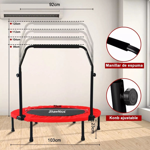 Trampolín Brincolín Aerobicos Fitness Ejercicio 40 Pulgadas + T Bar ShawNice