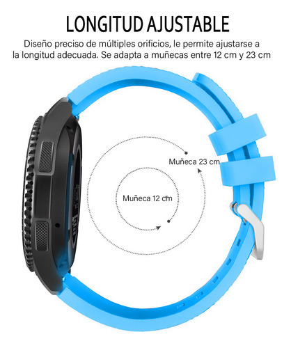 Correa Deportiva Texturizada Para Smartwatch Colmi C81 Azul 2.2 Cm