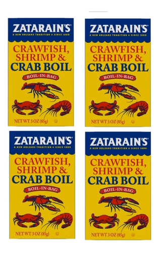 Zatarains Crawfish Shirmp & Crab Boil 4 Cajas De Sazonador