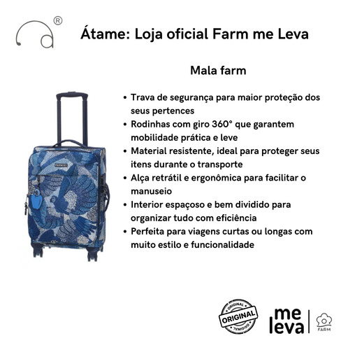 Mala Farm Me Leva Tecido P Dotted Macaws