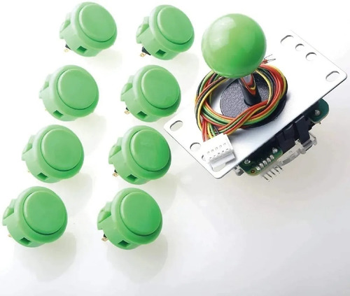 Kit Arcade Joystick Sanwa Original /palanca 10 Botones +chip